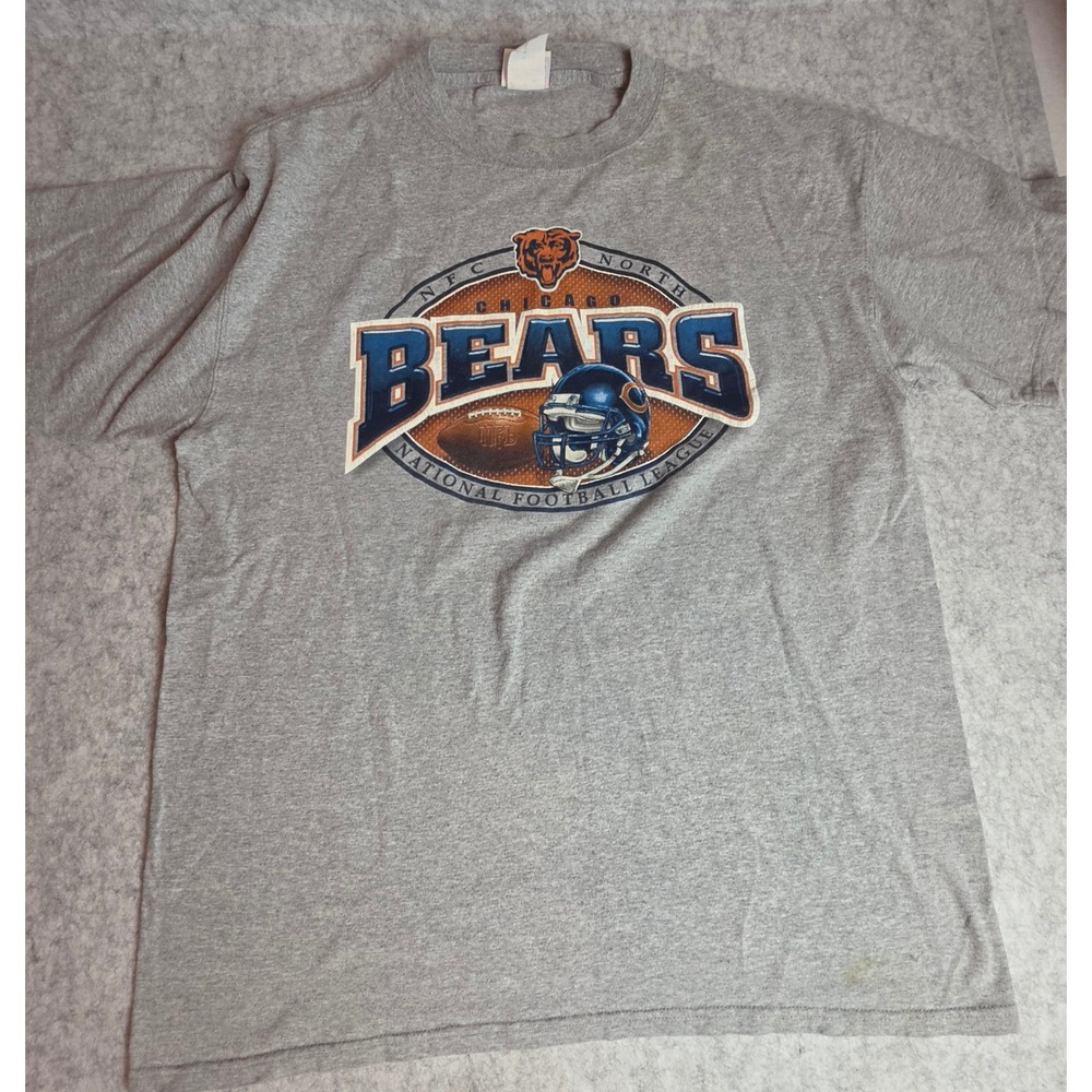 Vintage Chicago Bears Shirt NFL Graphic Tee Delta Magnum Weight Gray Mens XL